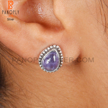 Tanzanite Pear Shape 925 Sterling Silver Studs Earrings