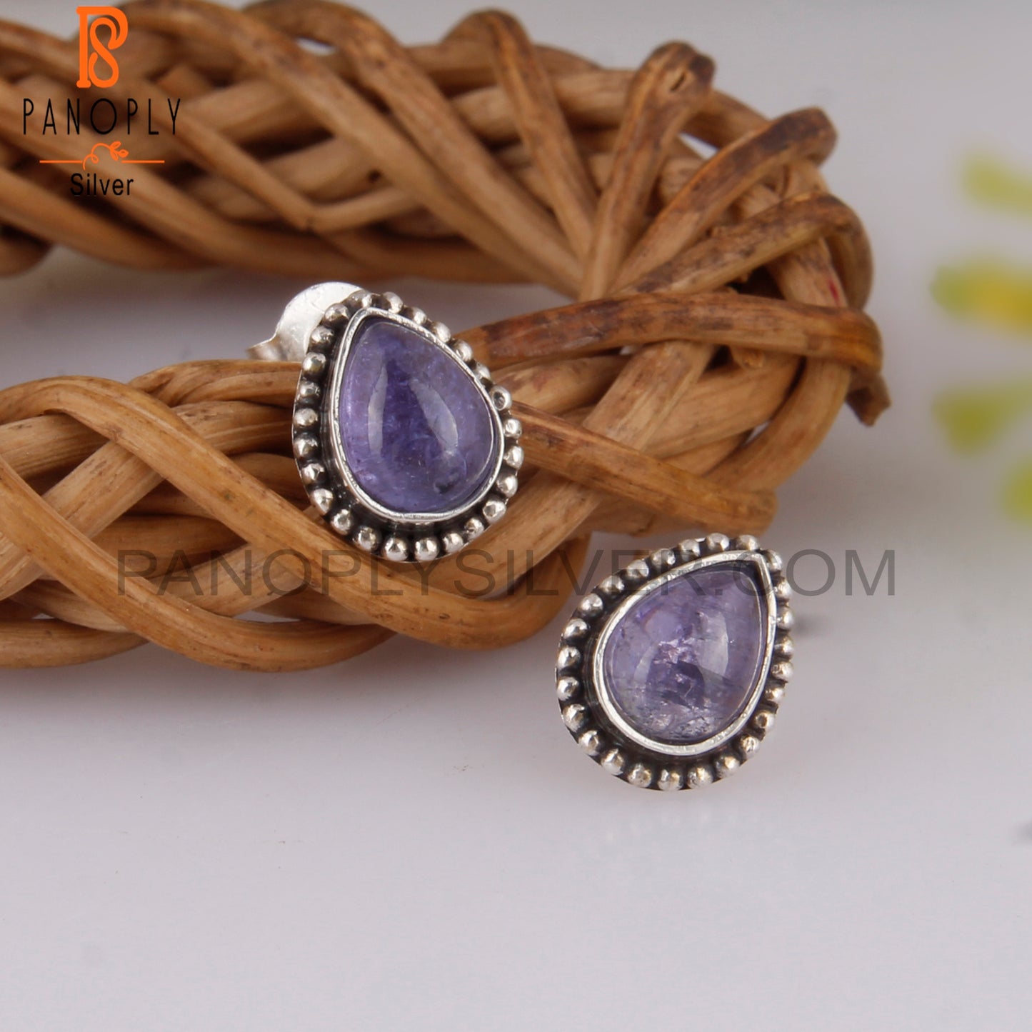 Tanzanite Pear Shape 925 Sterling Silver Studs Earrings