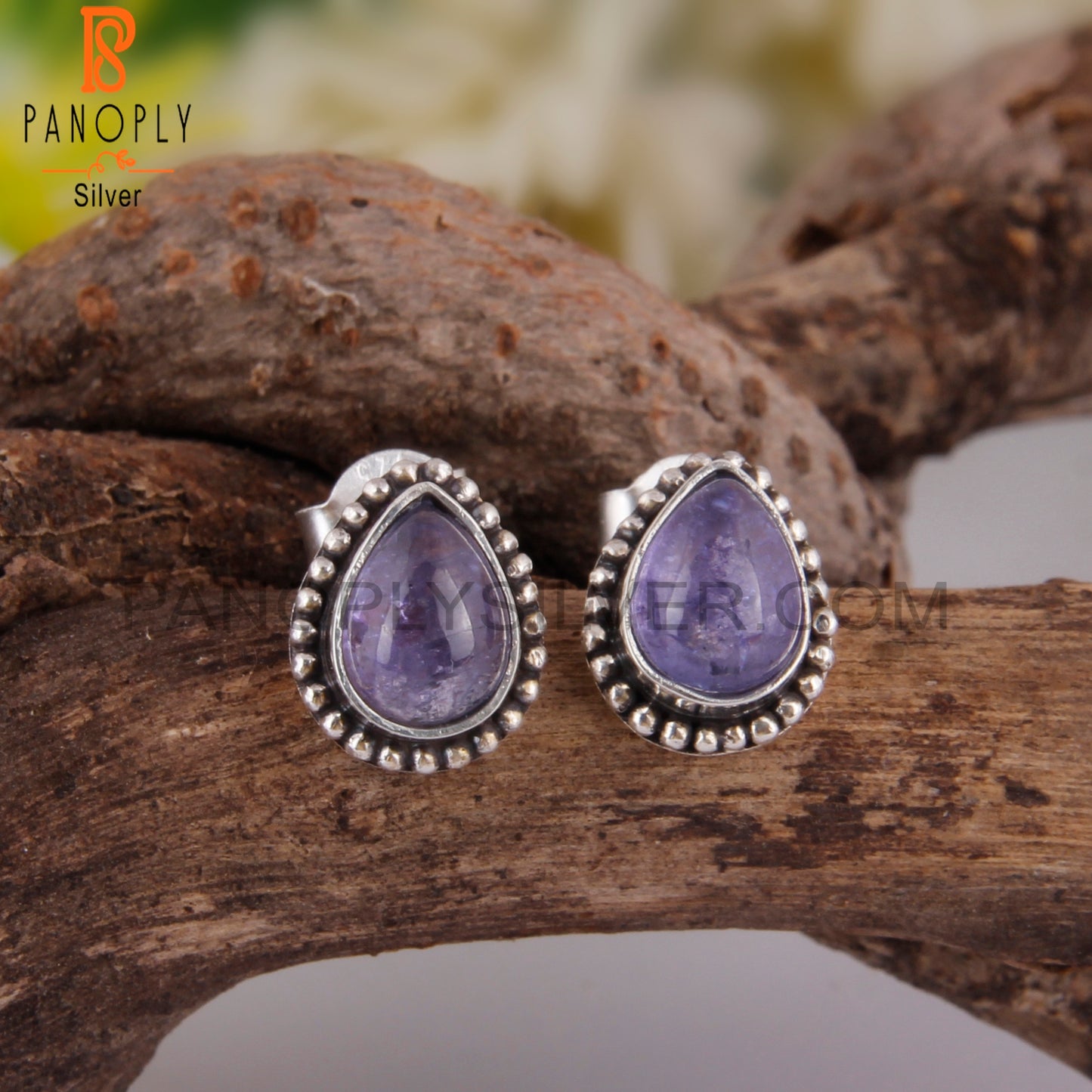 Tanzanite Pear Shape 925 Sterling Silver Studs Earrings