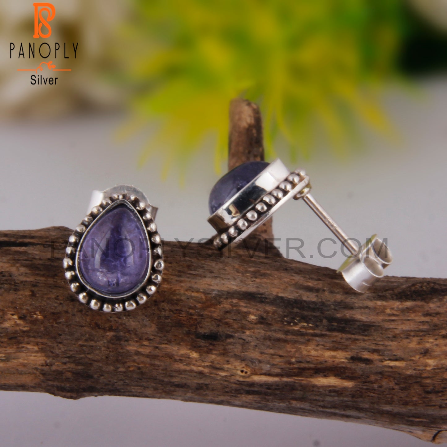 Tanzanite Pear Shape 925 Sterling Silver Studs Earrings