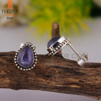 Tanzanite Pear Shape 925 Sterling Silver Studs Earrings