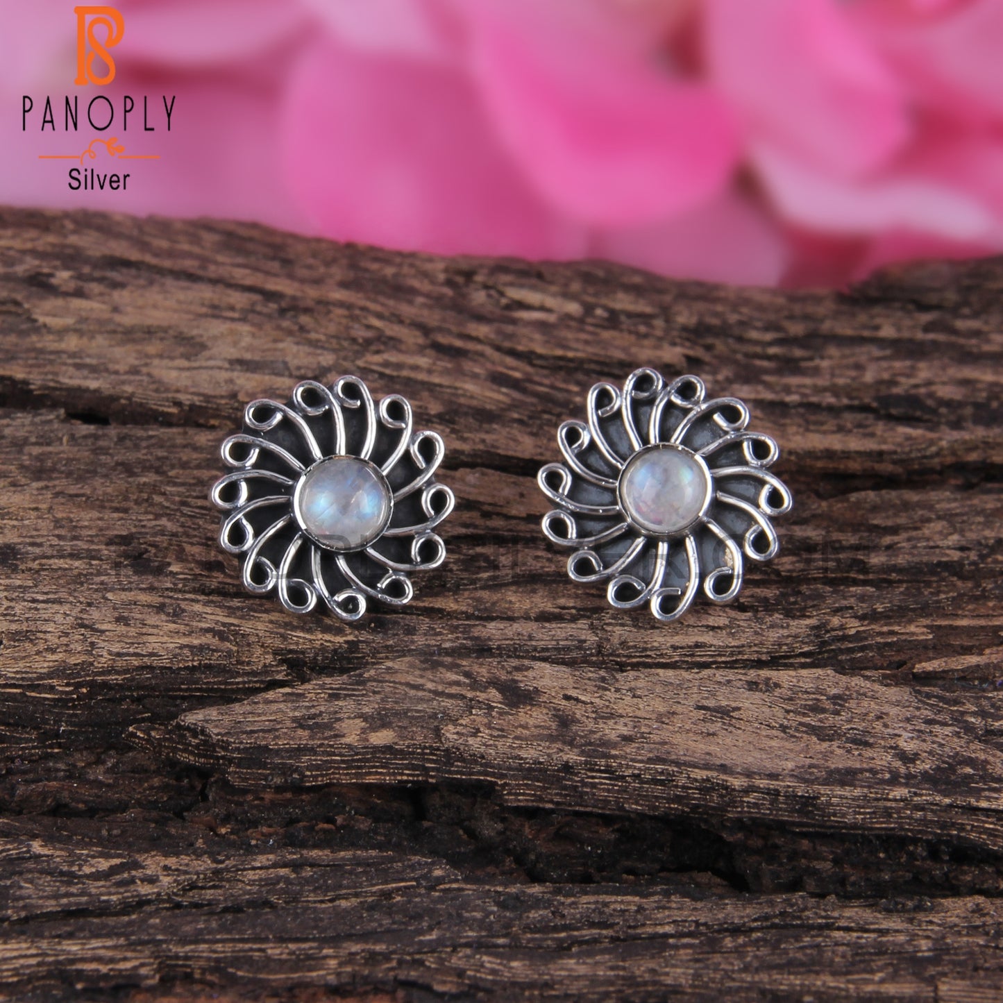 Rainbow Moonstone 925 Silver Earrings For Girls