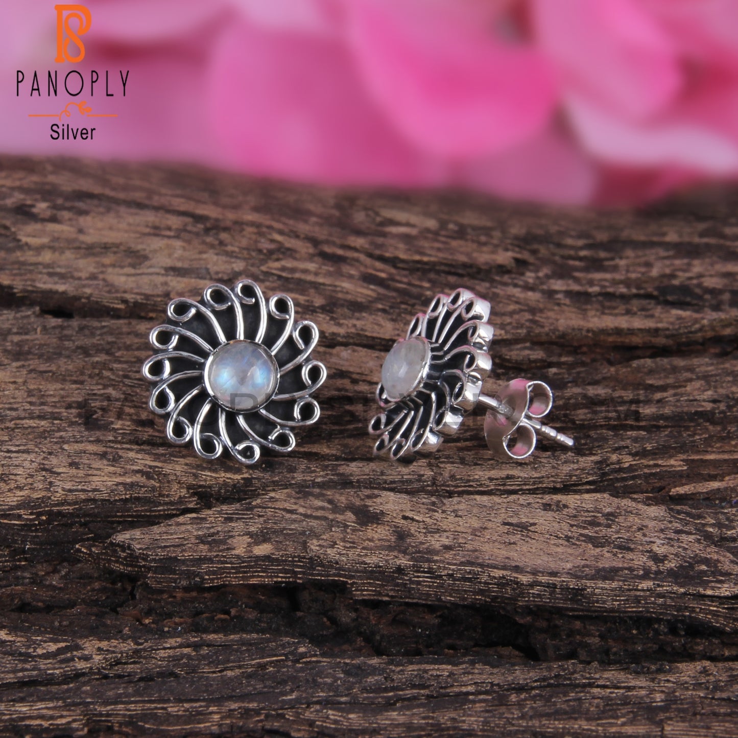Rainbow Moonstone 925 Silver Earrings For Girls