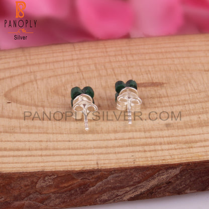 Malachite Flower Shape 925 Sterling Silver Earrings