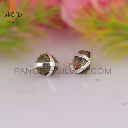 Unakite Oval Shape 925 Sterling Silver Earrings