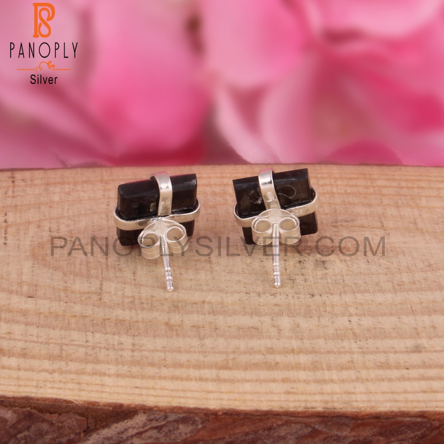 Hematite Square Shape 925 Sterling Silver Studs Earrings