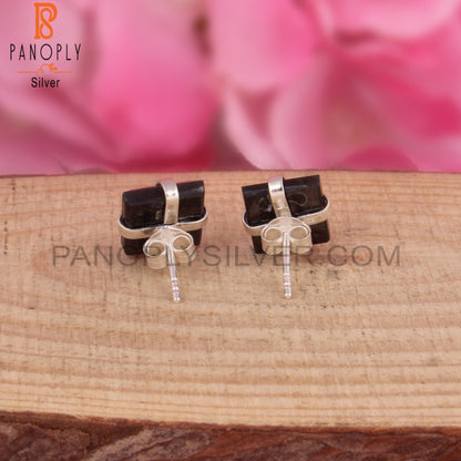 Hematite Square Shape 925 Sterling Silver Studs Earrings