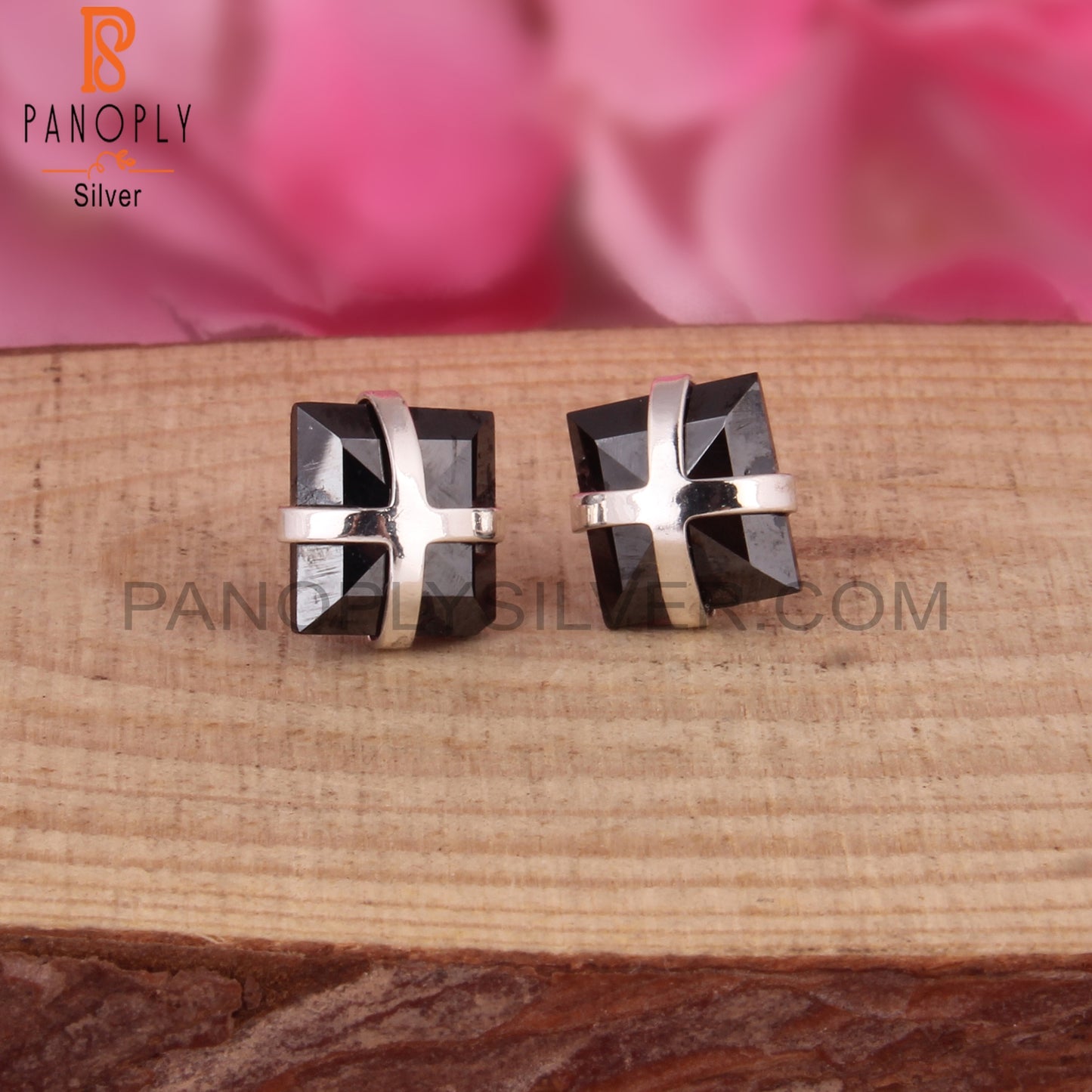 Hematite Square Shape 925 Sterling Silver Studs Earrings