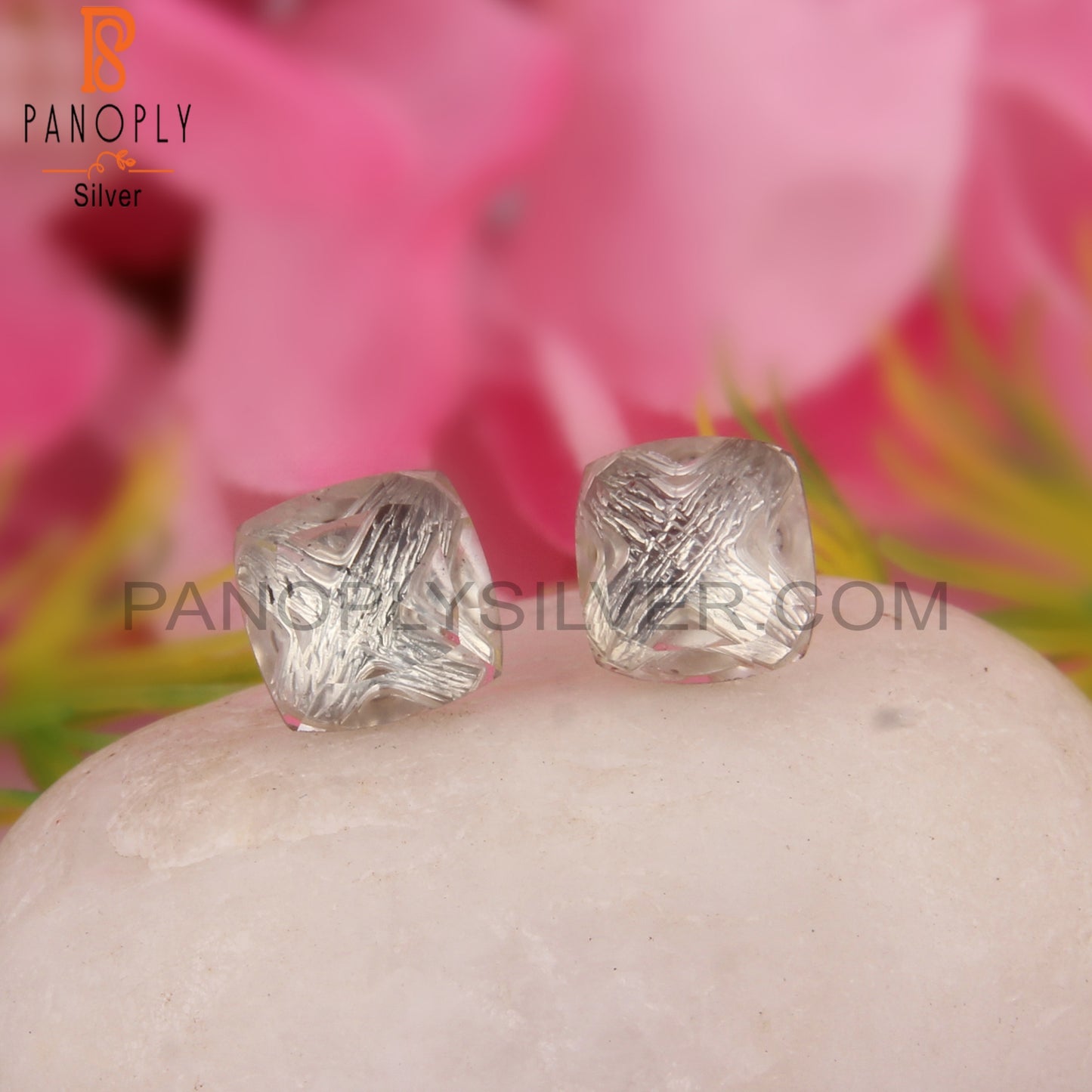 Green Amethyst Cushion Shape 925 Sterling Silver Earrings