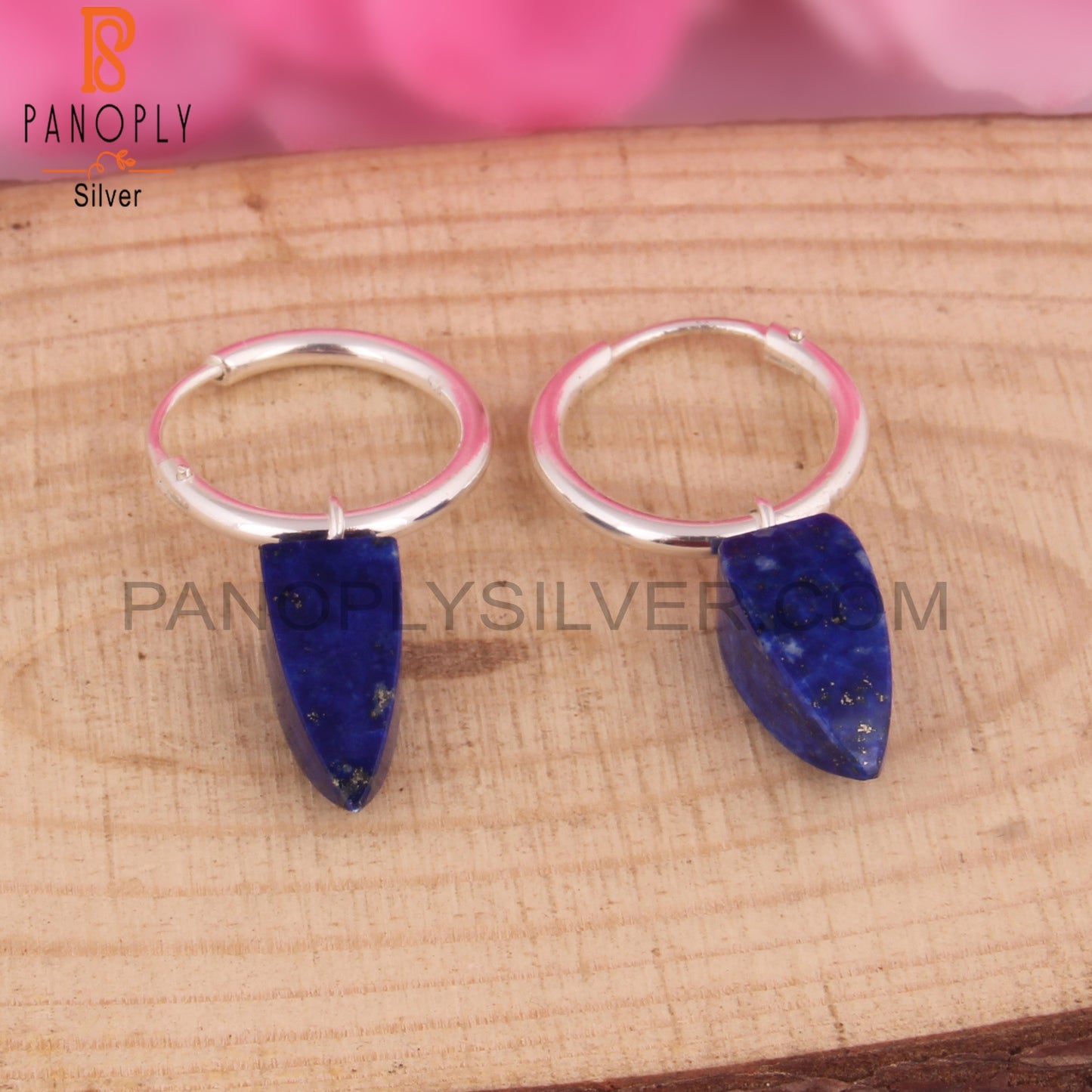 Lapis 925 Sterling Silver Drop Earrings