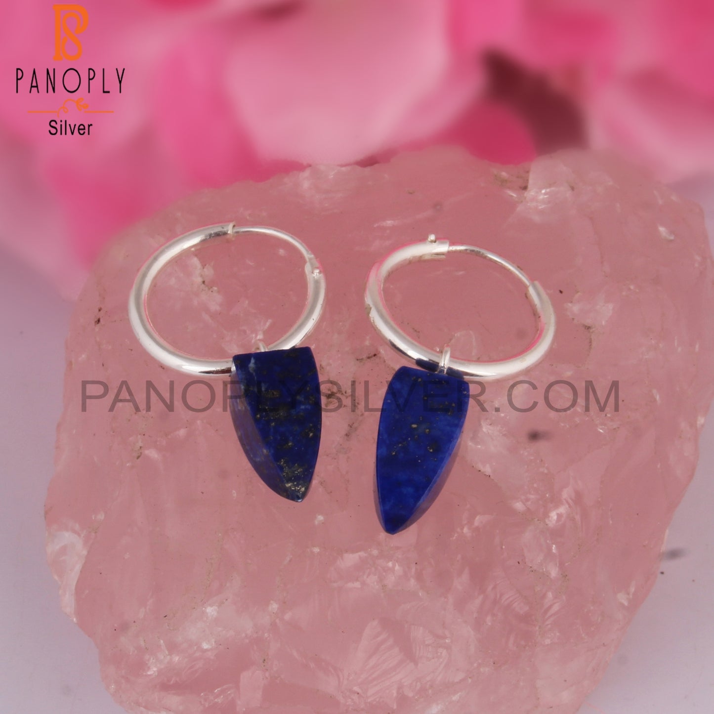 Lapis 925 Sterling Silver Drop Earrings