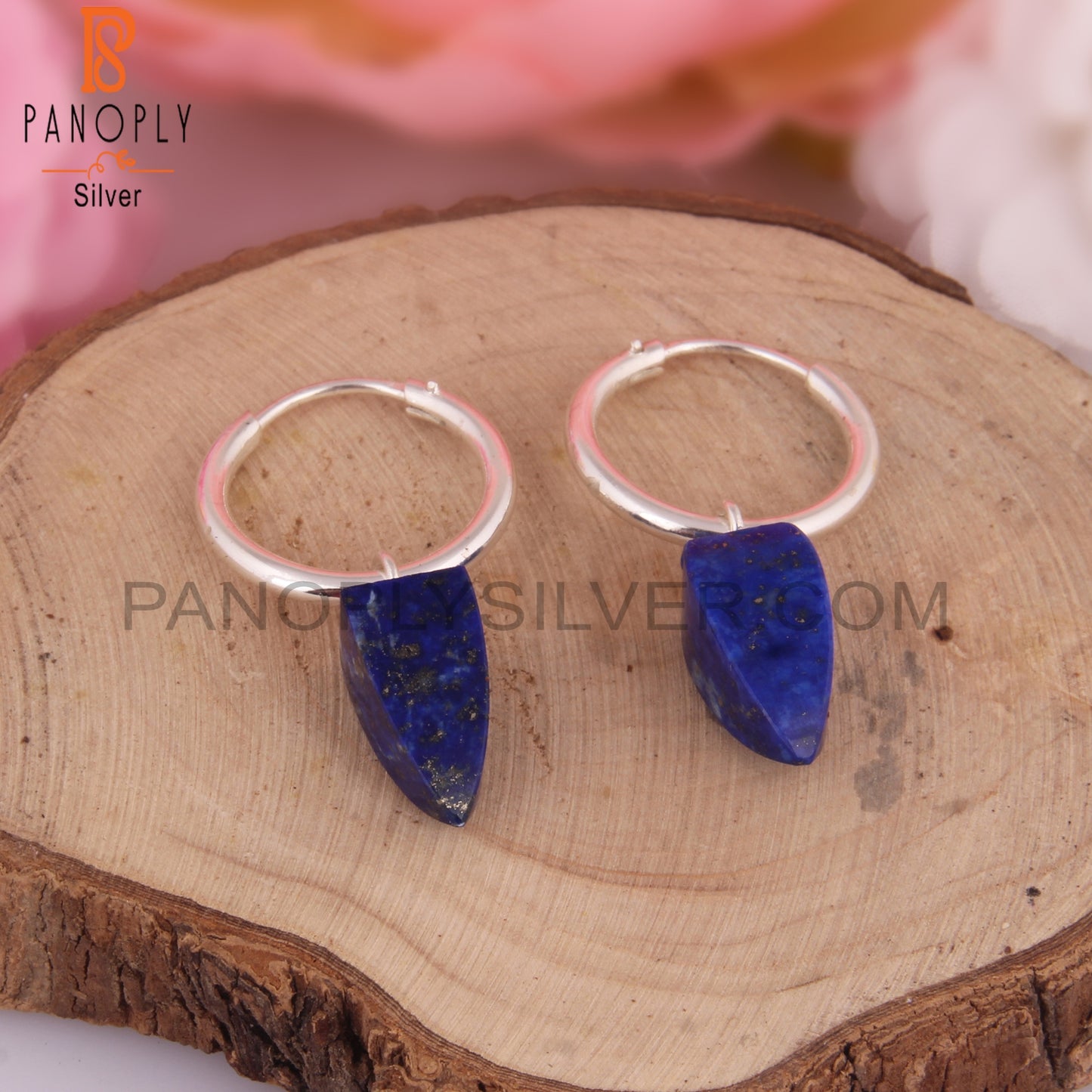 Lapis 925 Sterling Silver Drop Earrings