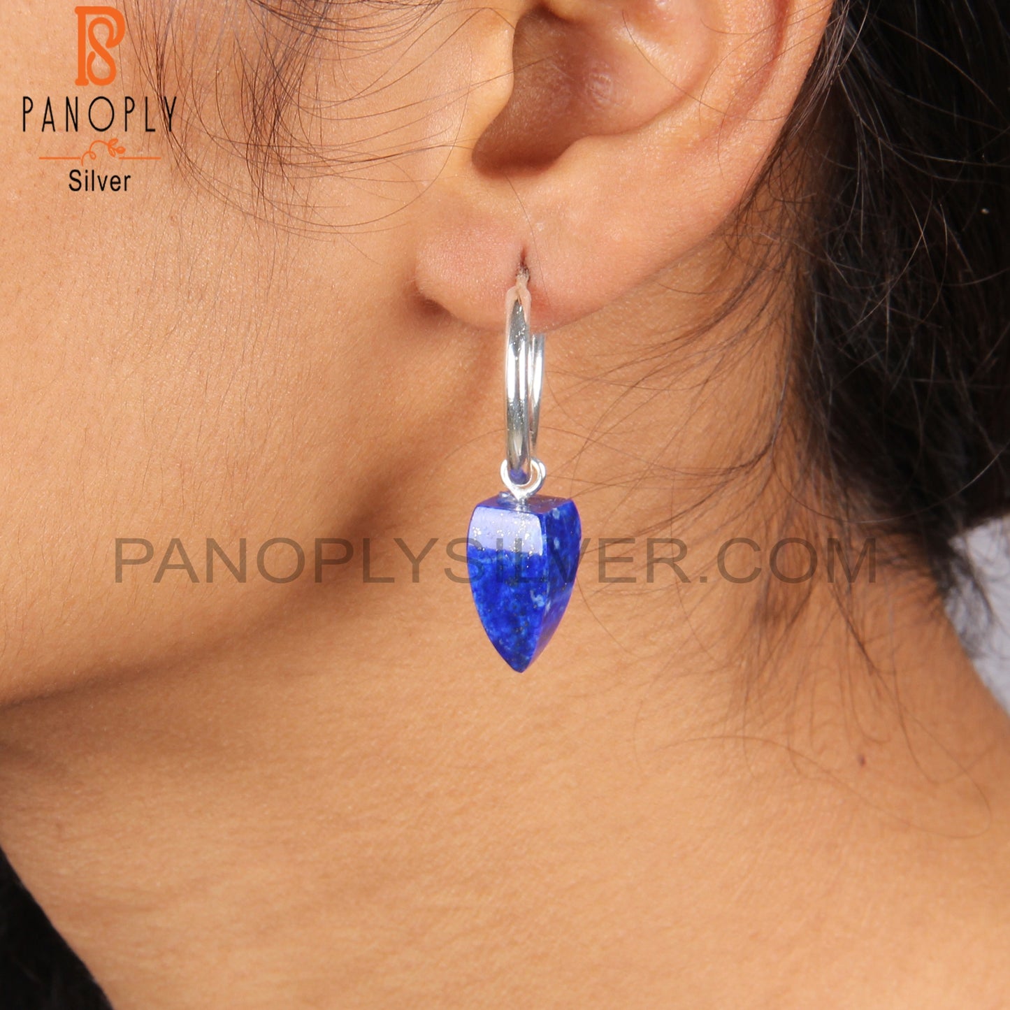 Lapis 925 Sterling Silver Drop Earrings