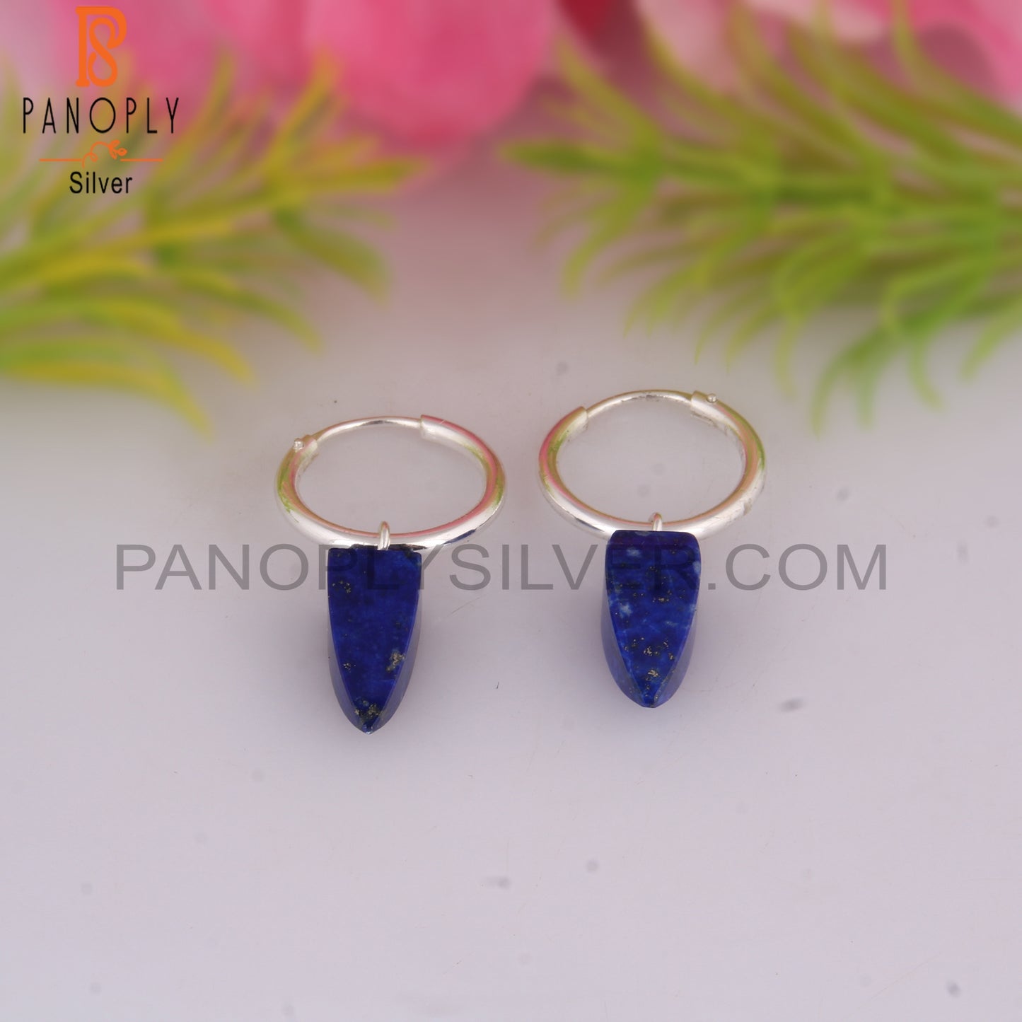 Lapis 925 Sterling Silver Drop Earrings