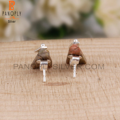 Unakite Taper Shape 925 Sterling Silver Studs Earrings