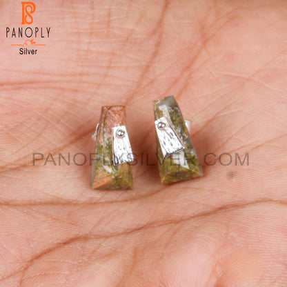 Unakite Taper Shape 925 Sterling Silver Studs Earrings