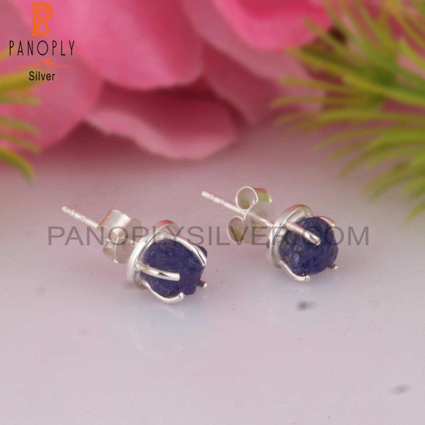 Tanzanite Rough 925 Sterling Silver Studs Earrings