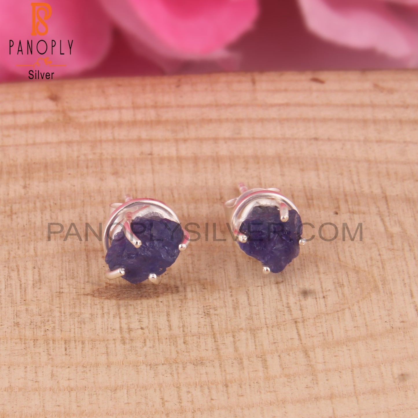 Tanzanite Rough 925 Sterling Silver Studs Earrings