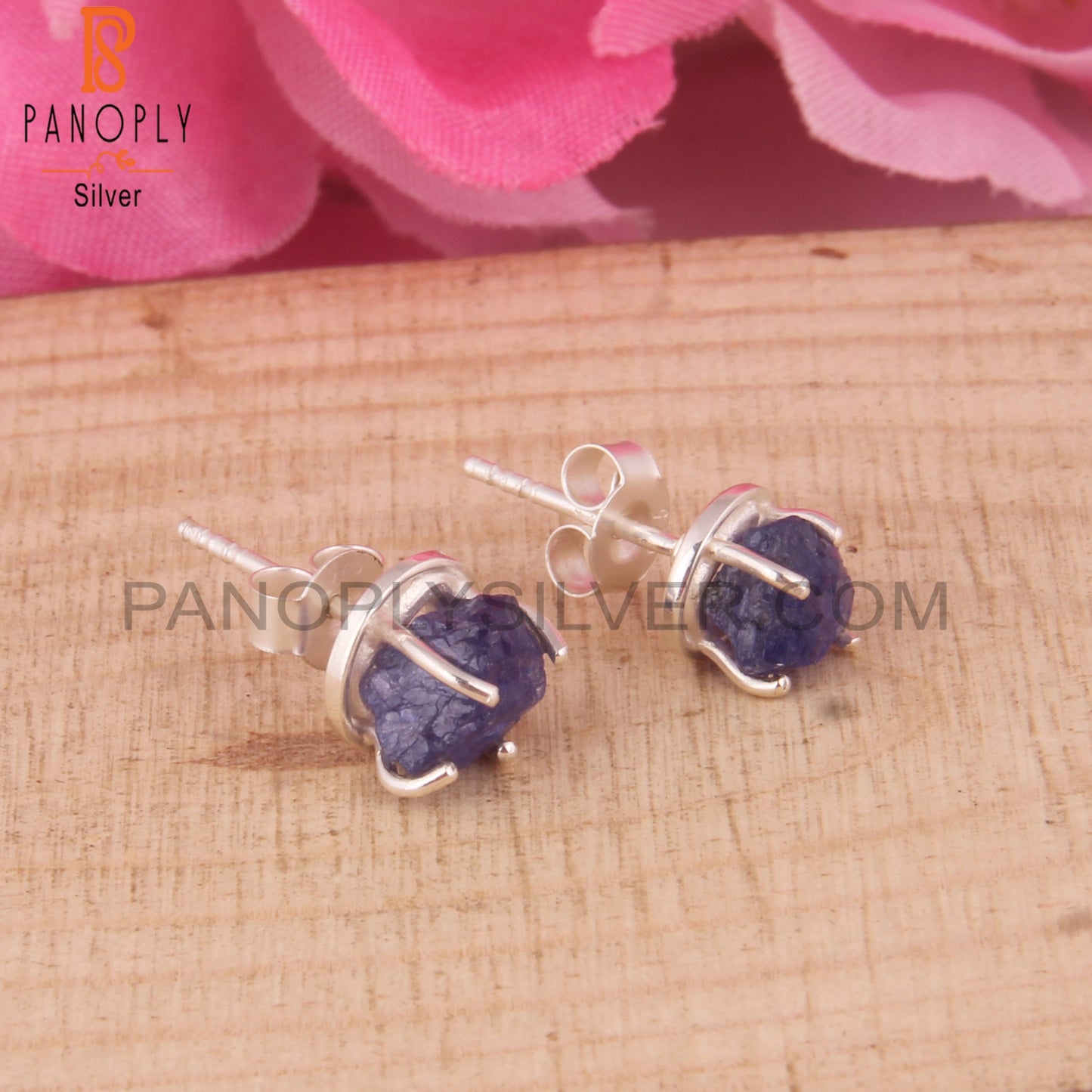 Tanzanite Rough 925 Sterling Silver Studs Earrings