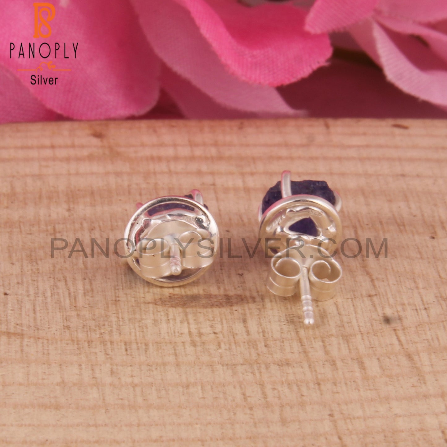 Tanzanite Rough 925 Sterling Silver Studs Earrings