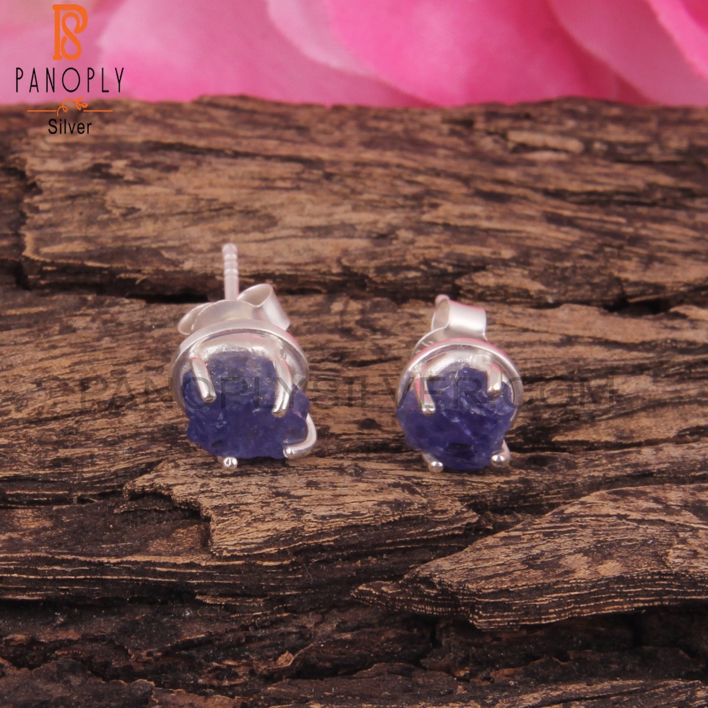 Tanzanite Rough 925 Sterling Silver Studs Earrings