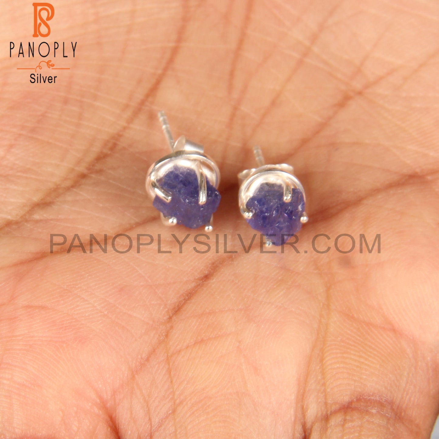 Tanzanite Rough 925 Sterling Silver Studs Earrings