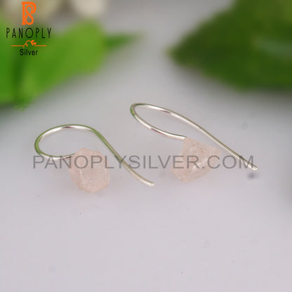 Rose Quartz 925 Sterling Silver Dangle Earrings