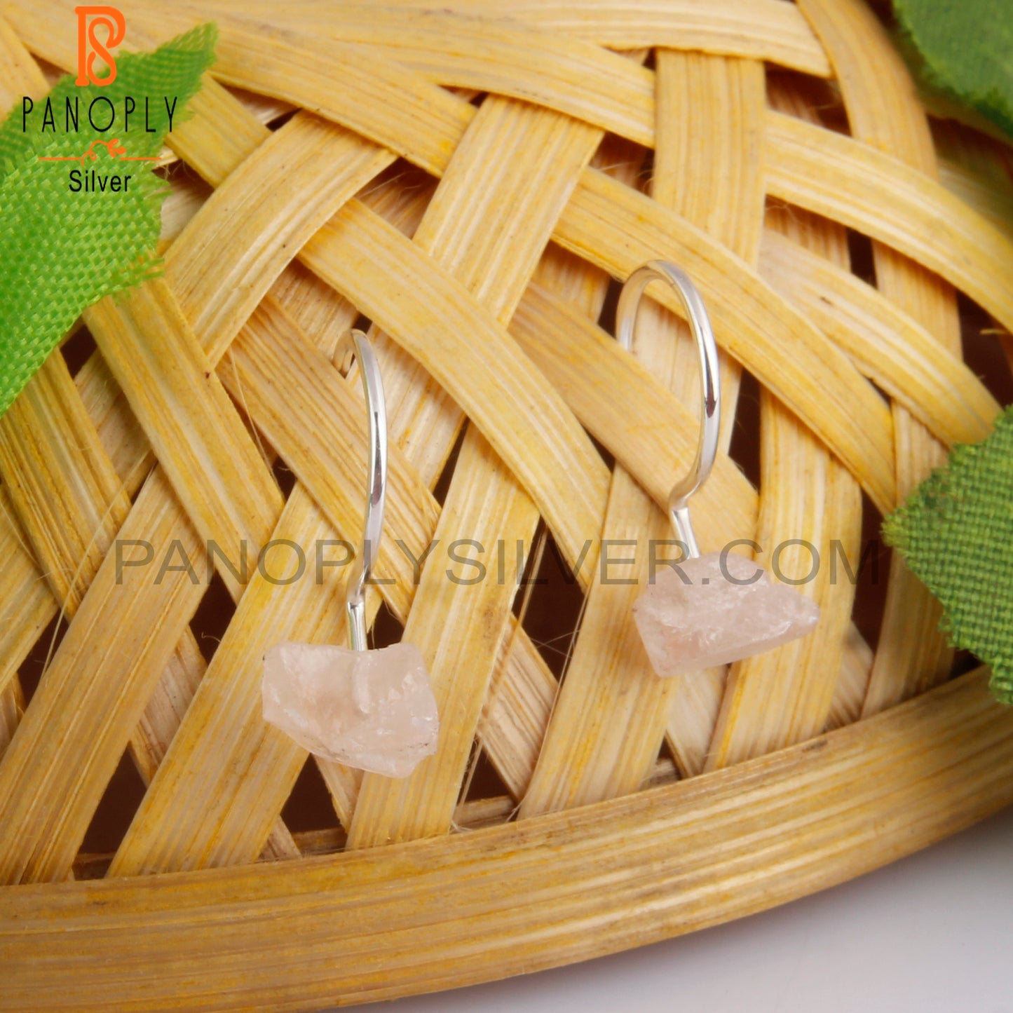 Rose Quartz 925 Sterling Silver Dangle Earrings