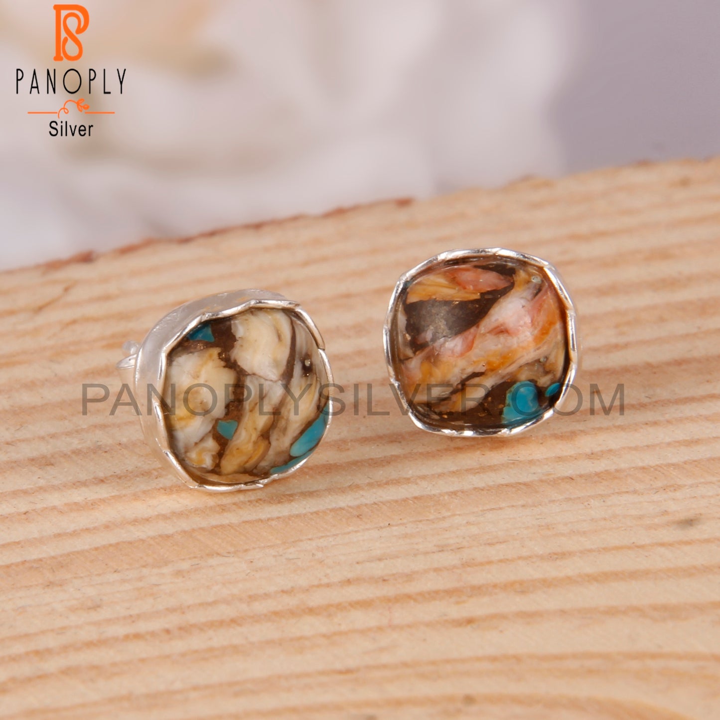 Mojave Copper Oyster Turquoise 925 Earrings