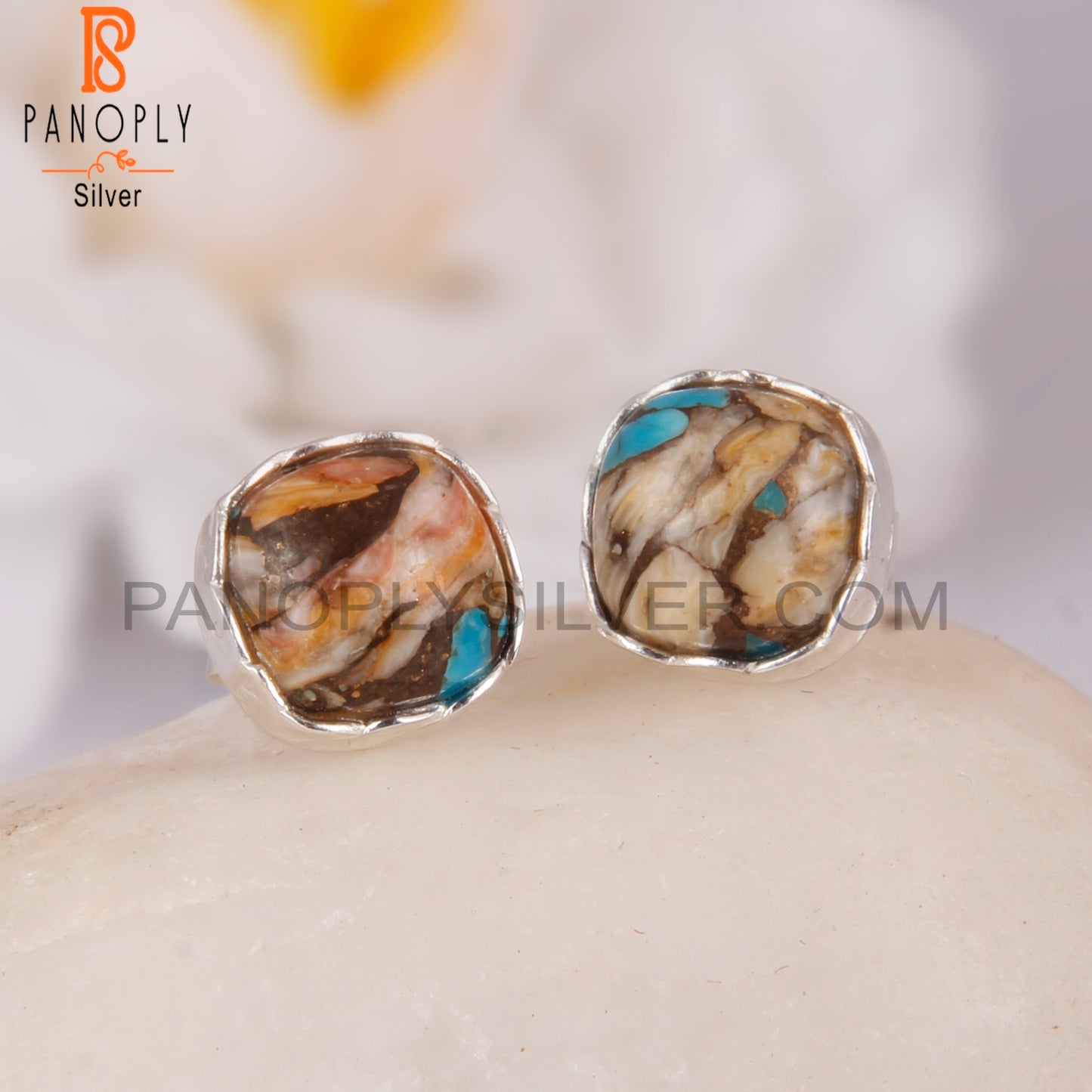 Mojave Copper Oyster Turquoise 925 Earrings