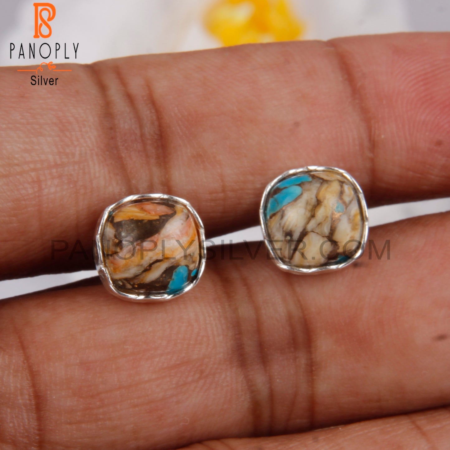 Mojave Copper Oyster Turquoise 925 Earrings