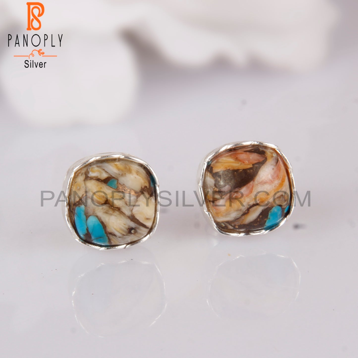 Mojave Copper Oyster Turquoise 925 Earrings