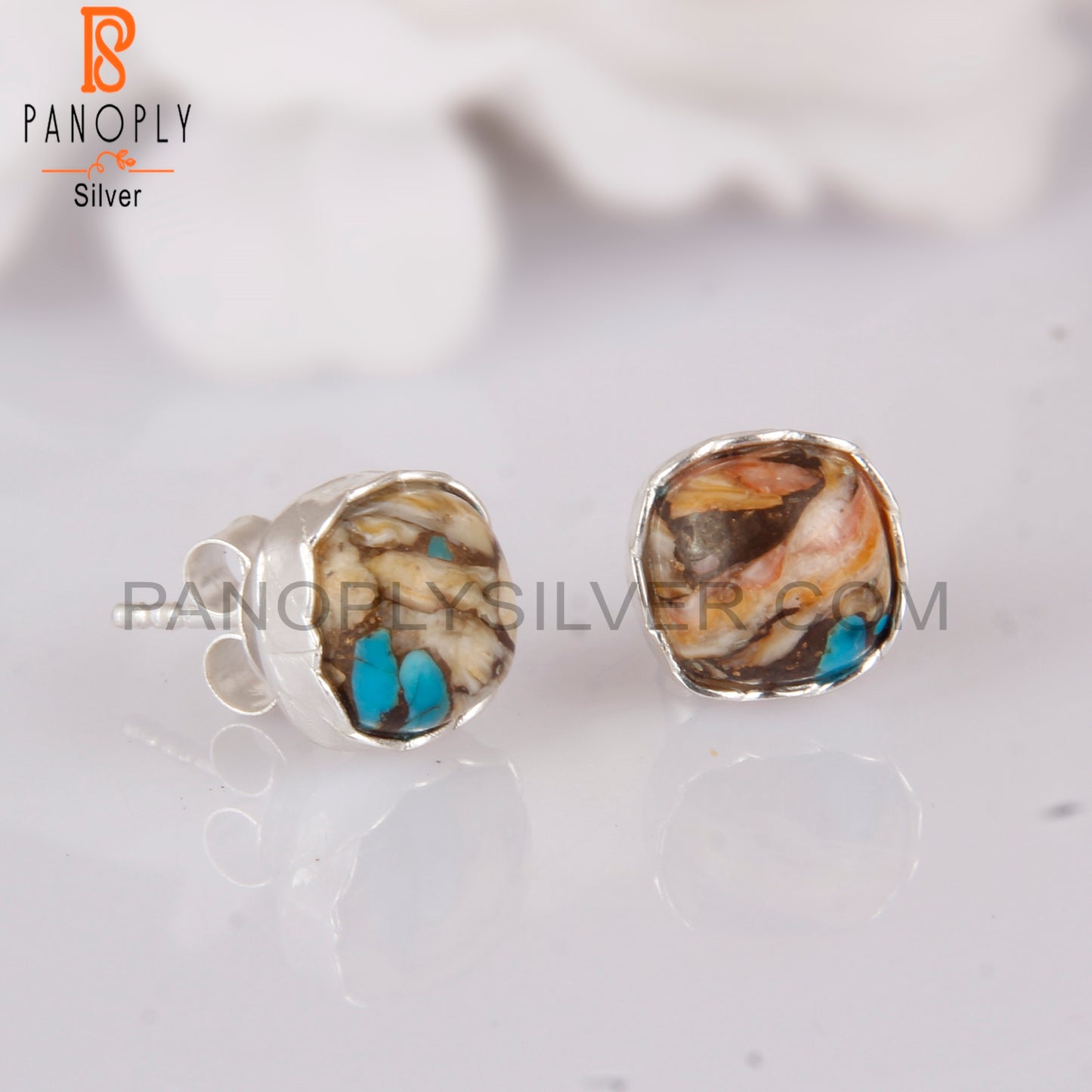 Mojave Copper Oyster Turquoise 925 Earrings