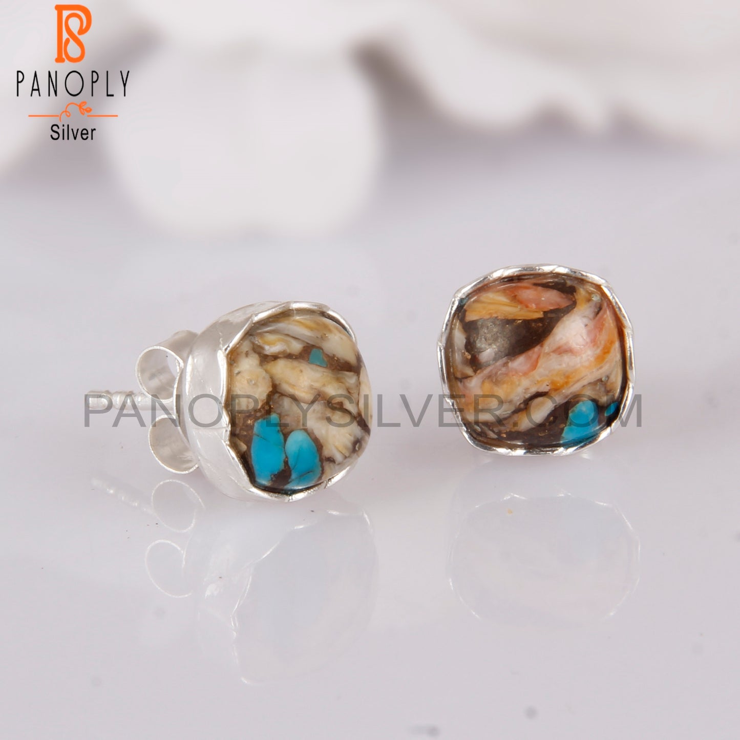 Mojave Copper Oyster Turquoise 925 Earrings