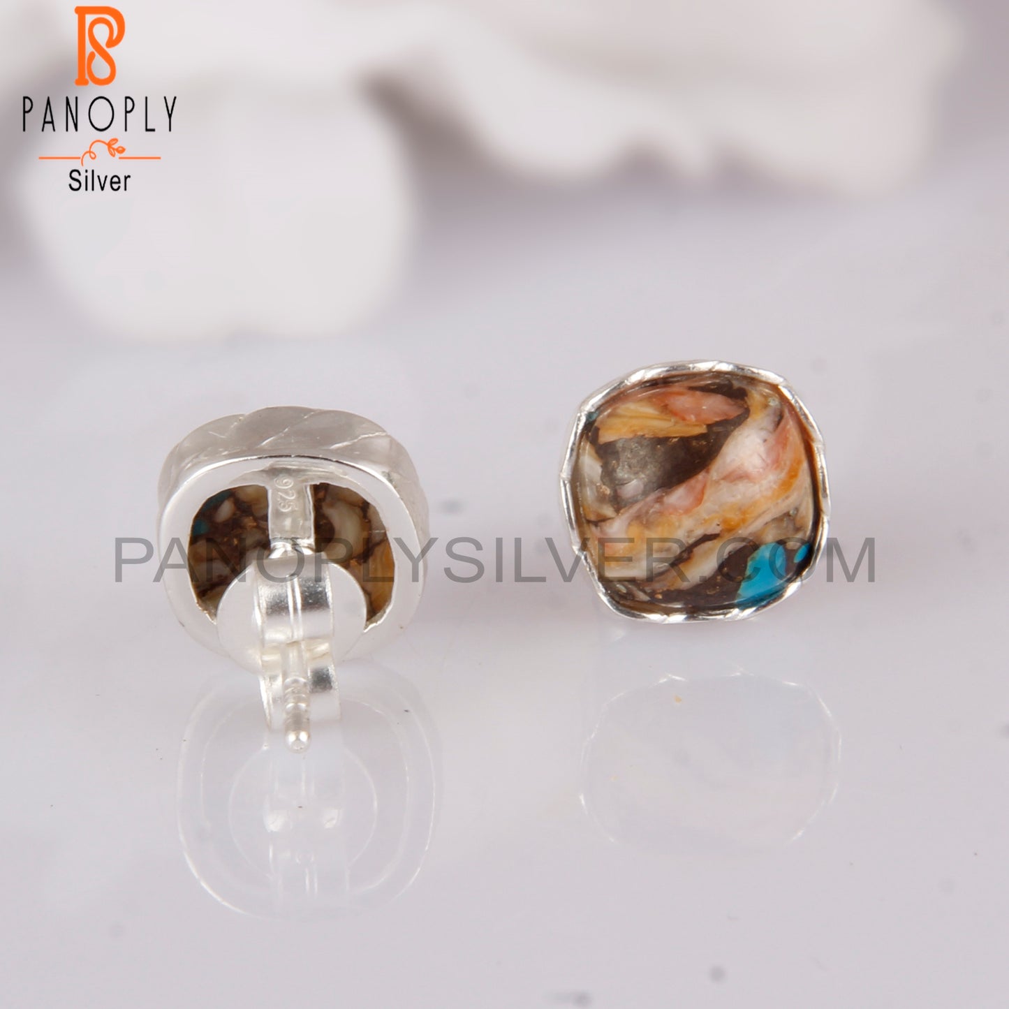 Mojave Copper Oyster Turquoise 925 Earrings
