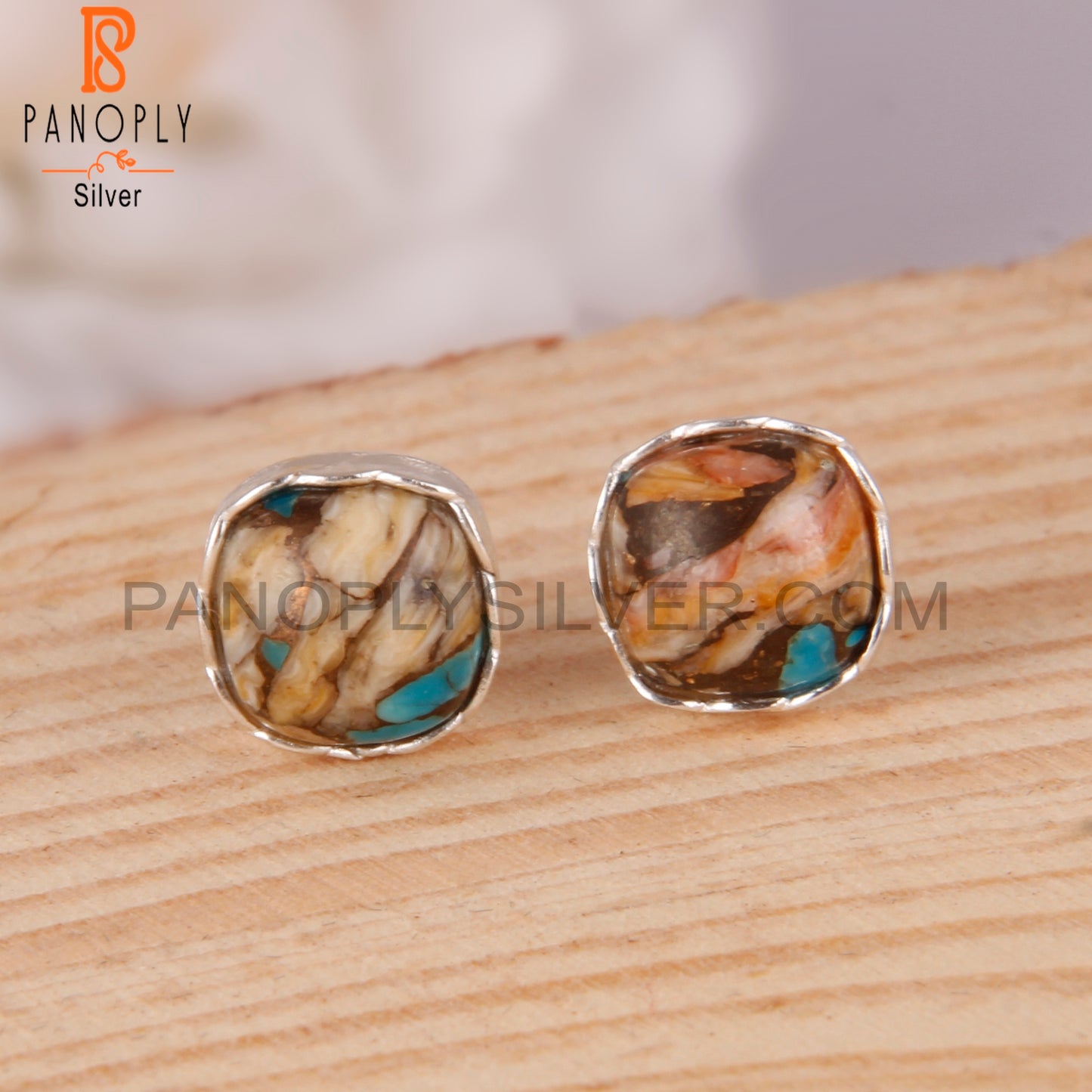Mojave Copper Oyster Turquoise 925 Earrings