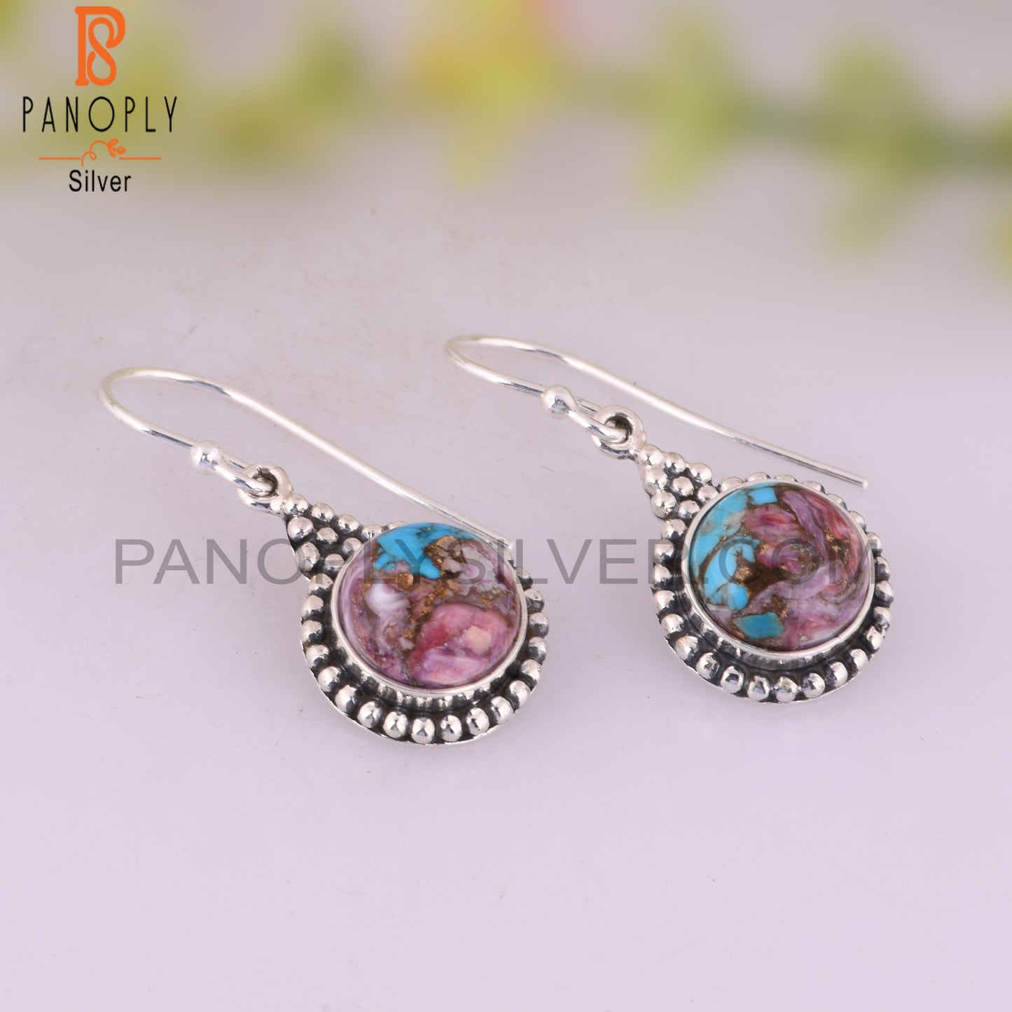 Mojave Copper Purple Turquoise Aesthetic 925 Silver Earrings