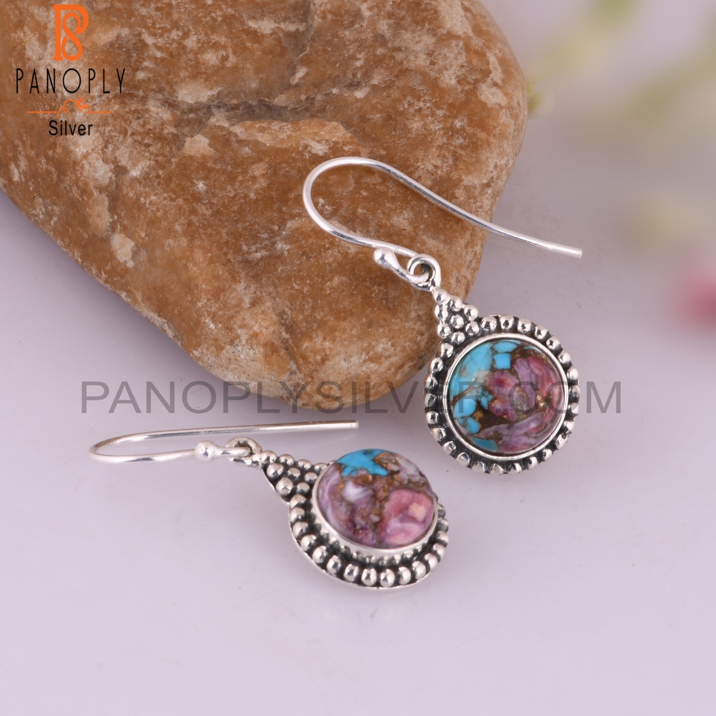 Mojave Copper Purple Turquoise Aesthetic 925 Silver Earrings