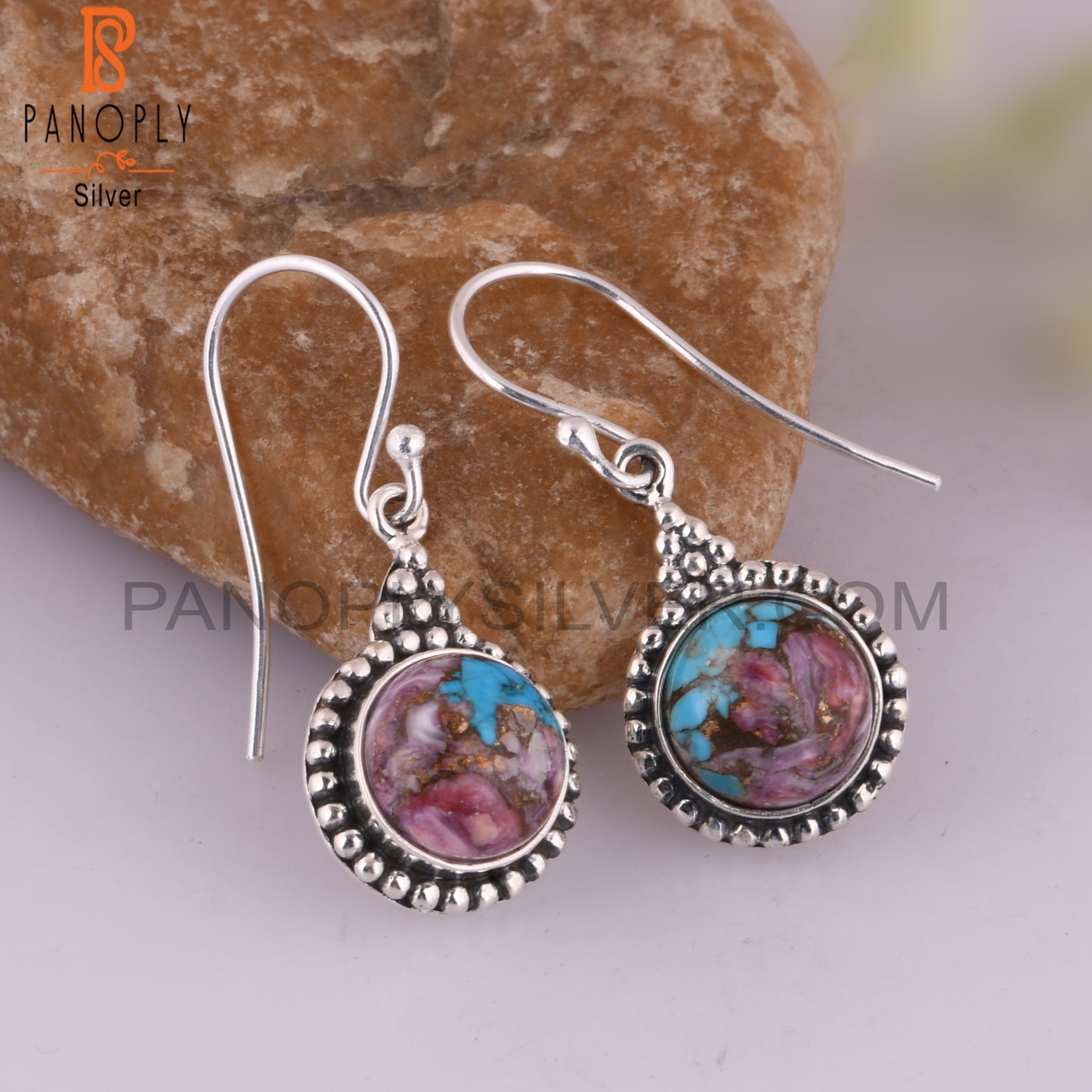 Mojave Copper Purple Turquoise Aesthetic 925 Silver Earrings