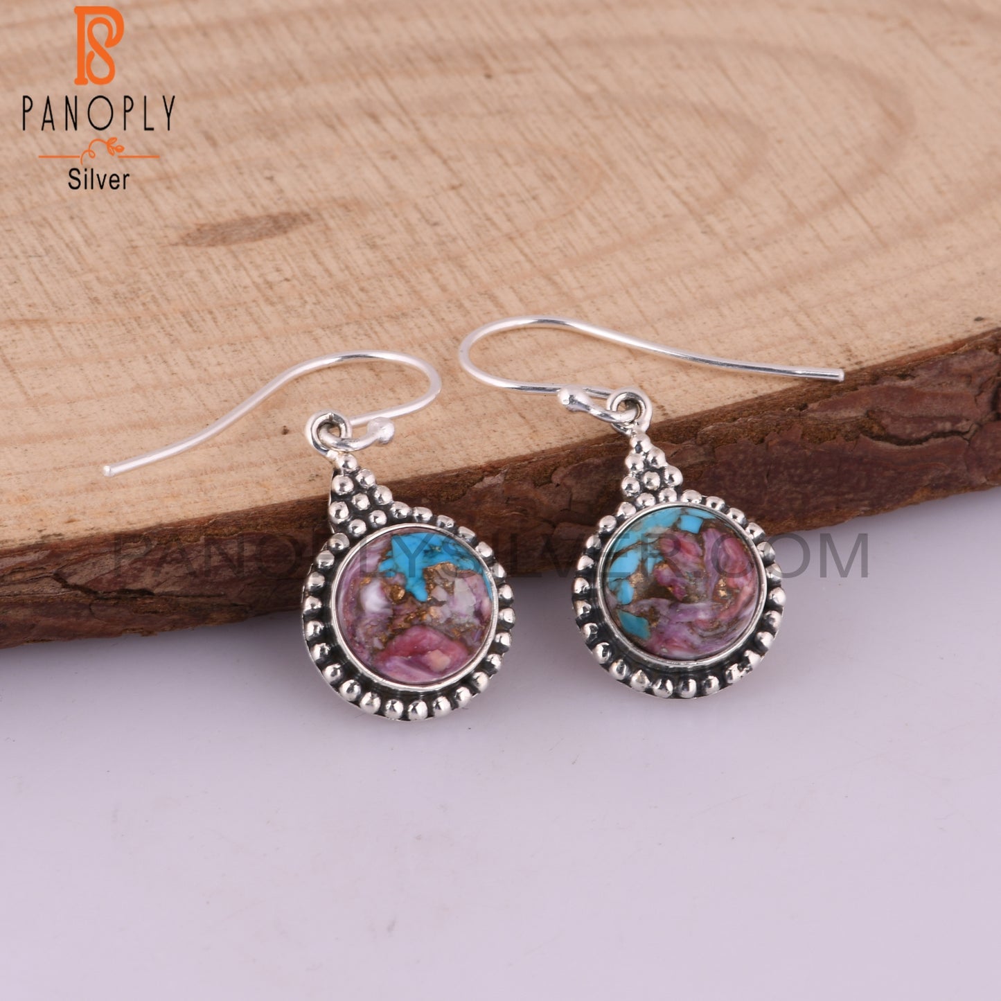 Mojave Copper Purple Turquoise Aesthetic 925 Silver Earrings