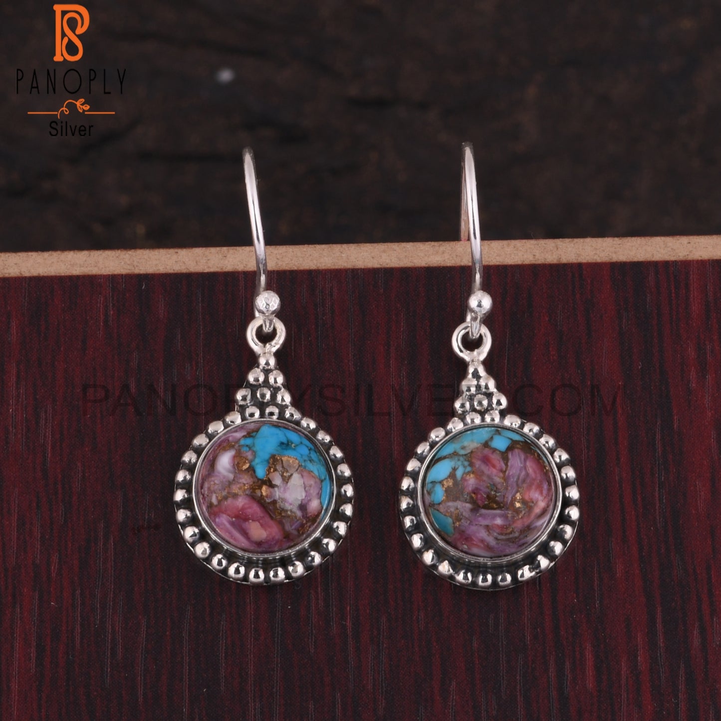 Mojave Copper Purple Turquoise Aesthetic 925 Silver Earrings