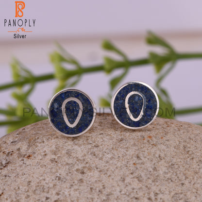 Lapis Inlay 925 Sterling Silver Earrings