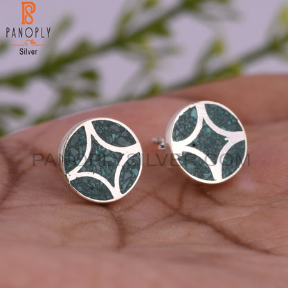 Inlay Malachite 925 Sterling Silver Earrings