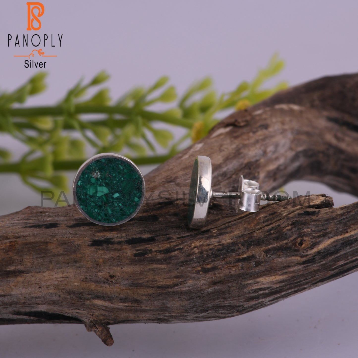 Malachite Inlay 925 Sterling Silver Casual Earrings