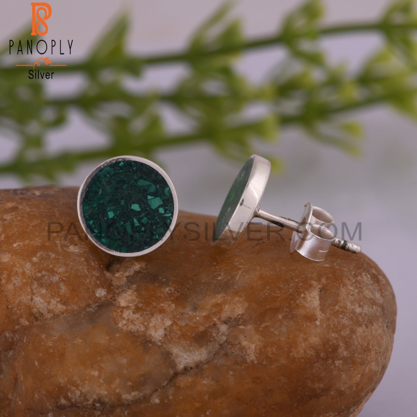 Malachite Inlay 925 Sterling Silver Casual Earrings