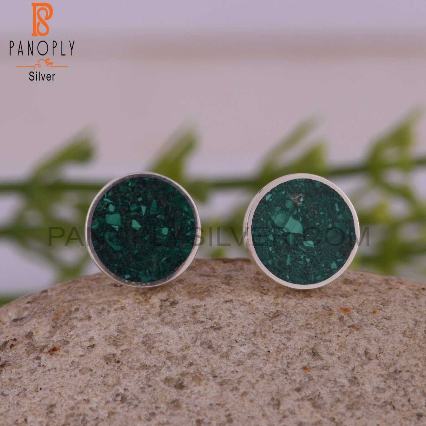 Malachite Inlay 925 Sterling Silver Casual Earrings