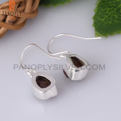 Garnet Rough 925 Sterling Silver Drops Earring