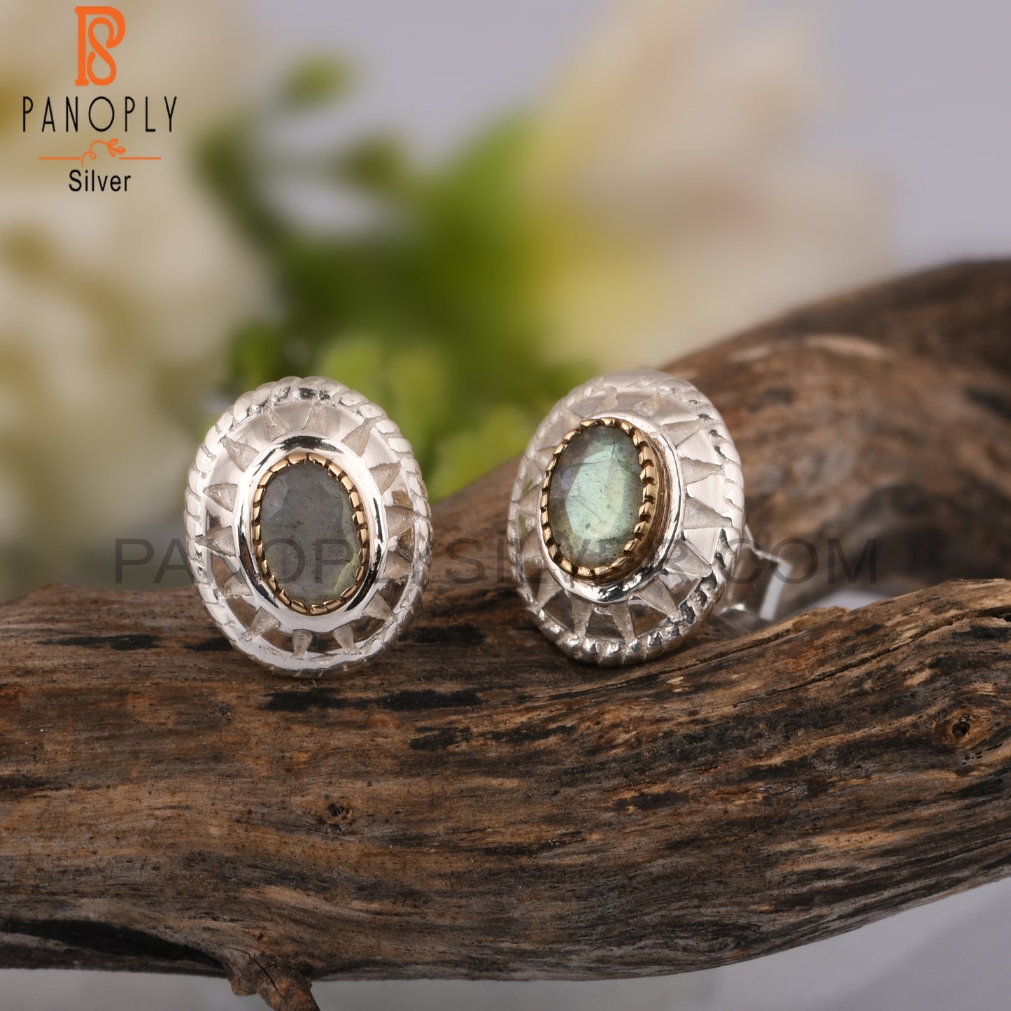 Labradorite Oval Shape 925 Sterling Silver Earrings