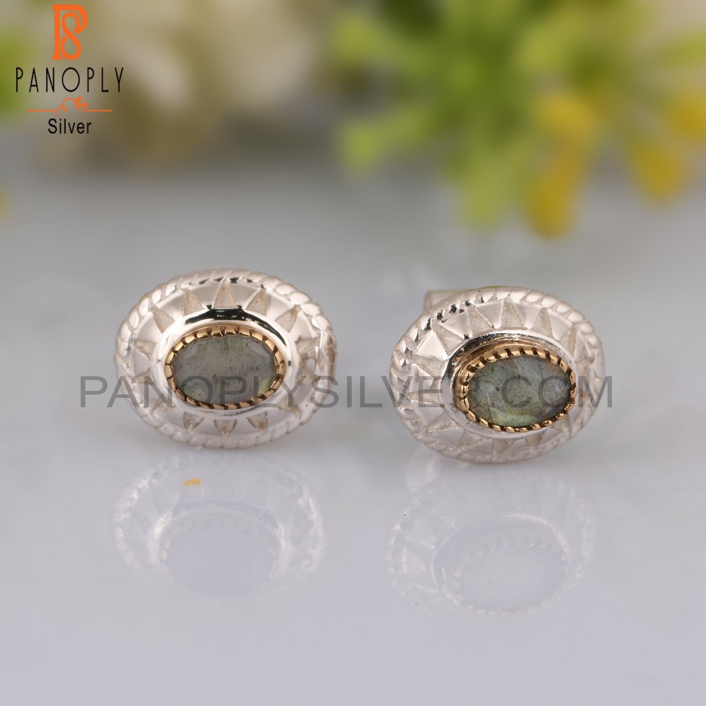 Labradorite Oval Shape 925 Sterling Silver Earrings