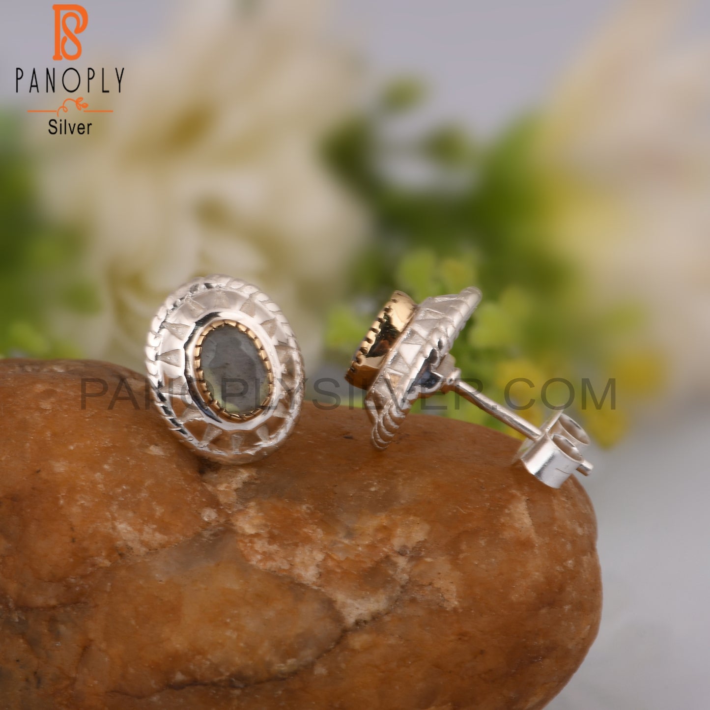 Labradorite Oval Shape 925 Sterling Silver Earrings
